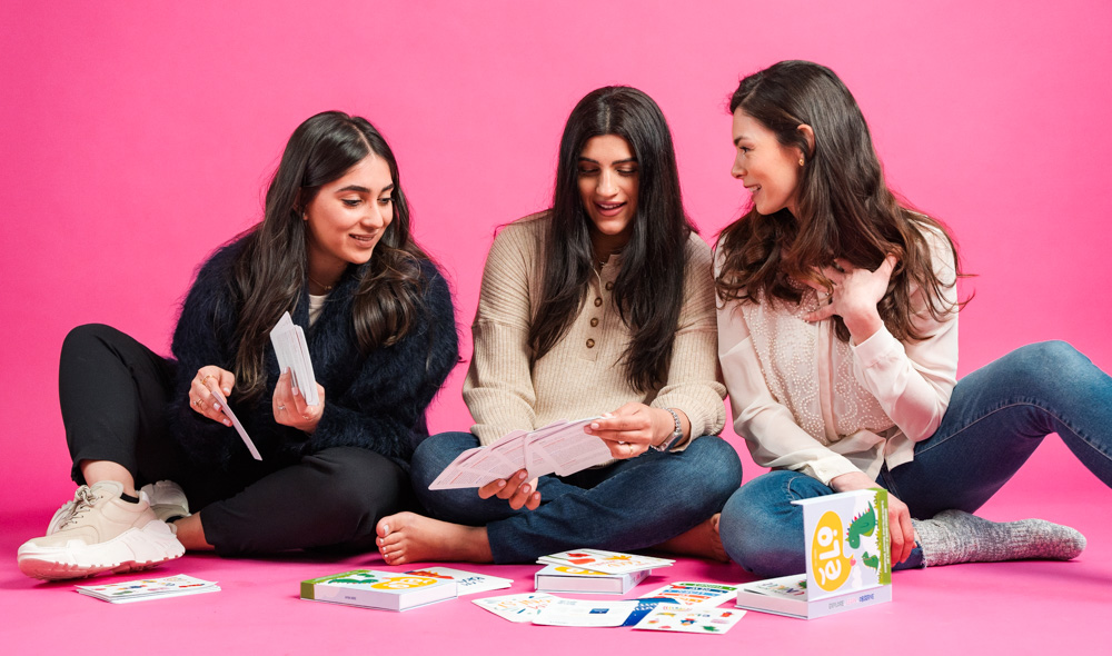 The founders of ELO want to help kids be more emotionally resilient in tough times. From left, Ferwa Chevel Khalfan, Sakina Issa, and Maggie Hindia